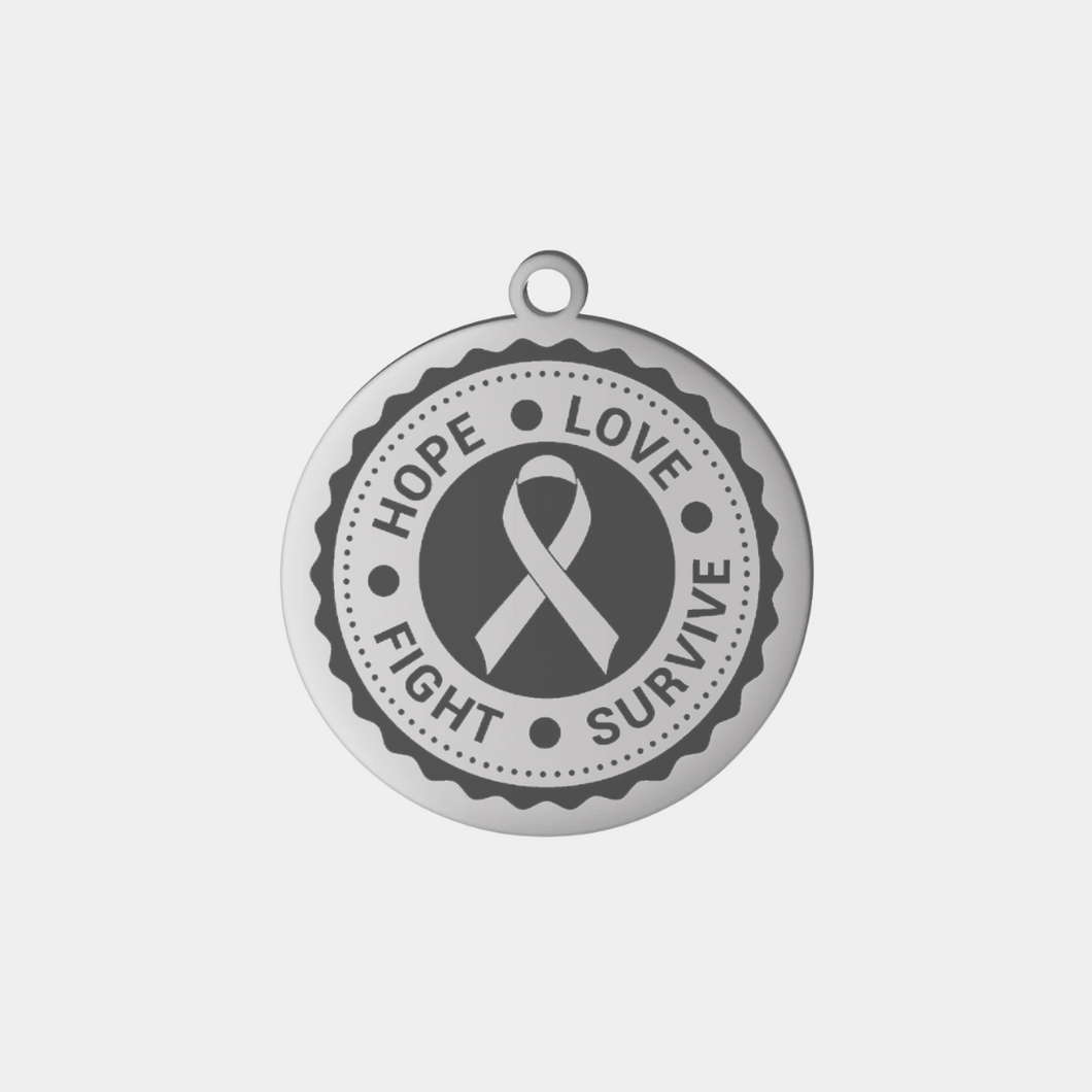 HOPE FIGHT SURVIVE STAINLESS STEEL CHARM