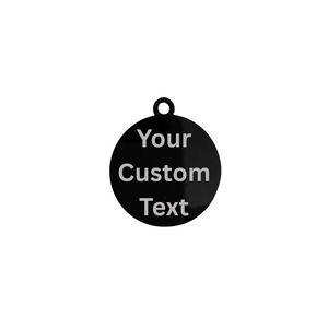 Custom Black 20mm Round Tab Stainless Steel Charm