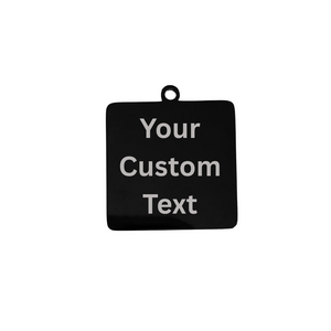 Custom Black 25mm Square Stainless Steel Charm