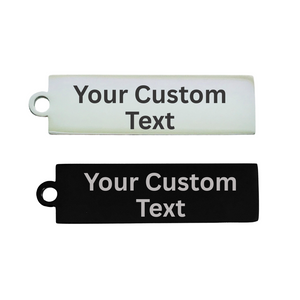 Custom 40mm Rectangle Stainless Steel Charm