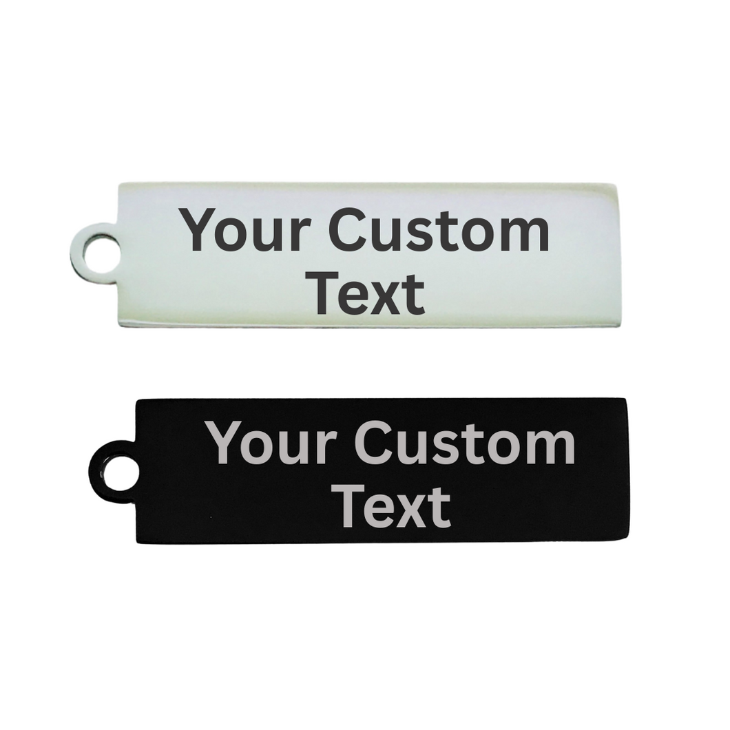 Custom 40mm Rectangle Stainless Steel Charm