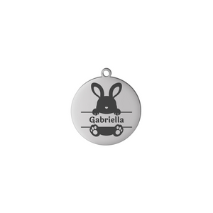 BUNNY RABBIT PERSONALIZED 20mm STAINLESS STEEL CHARM