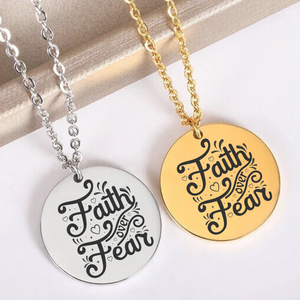 Faith Over Fear Necklace STAINLESS STEEL CHARM