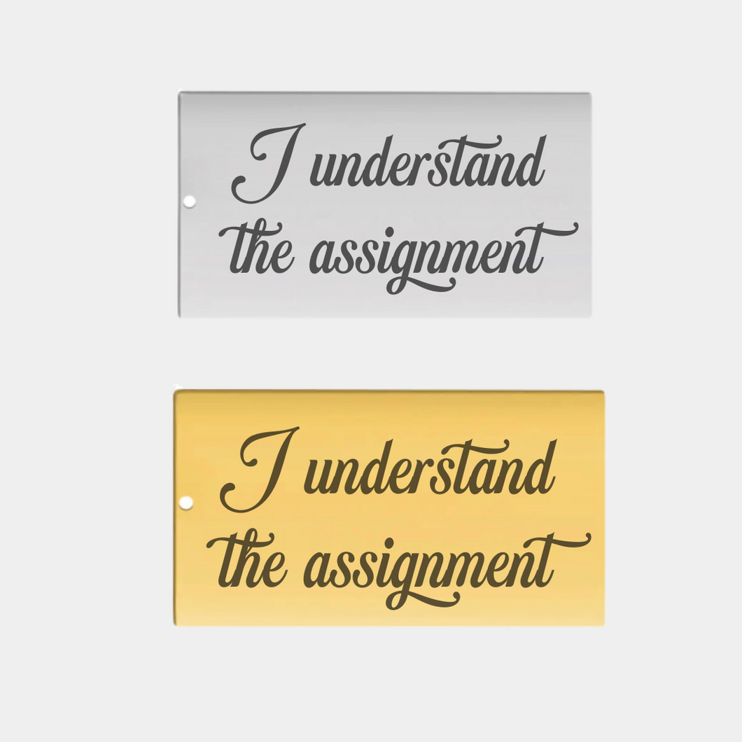 UNDERSTAND THE ASSIGNMENT STAINLESS STEEL CHARM