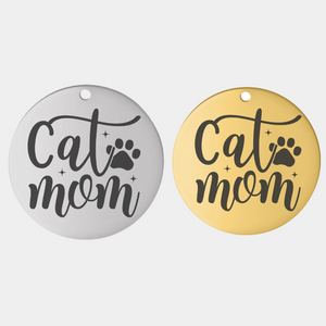 CAT MOM STAINLESS STEEL CHARM