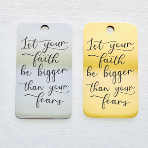 FAITH BIGGER THAN FEARS STAINLESS STEEL CHARM