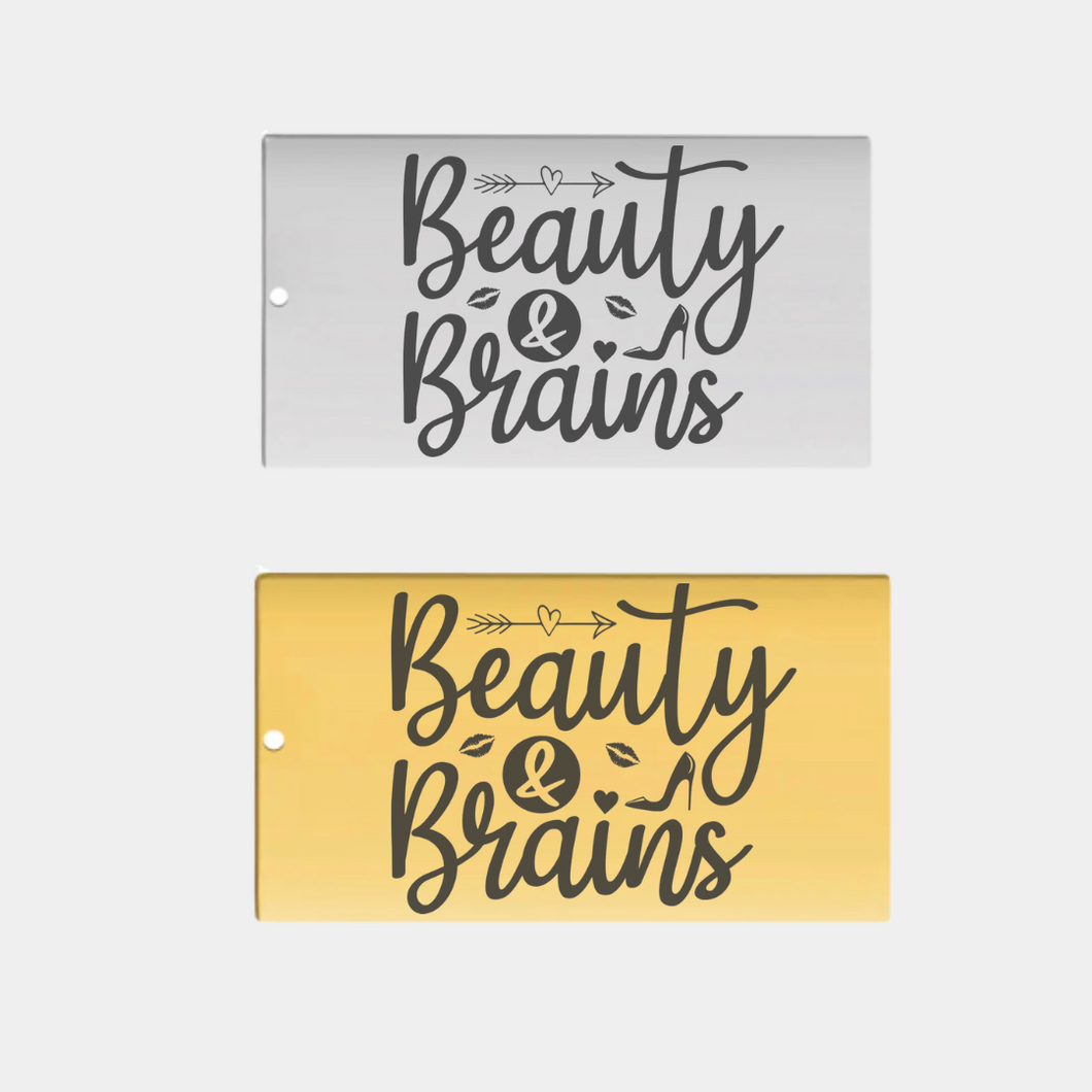 BEAUTY & BRAINS STAINLESS STEEL CHARM