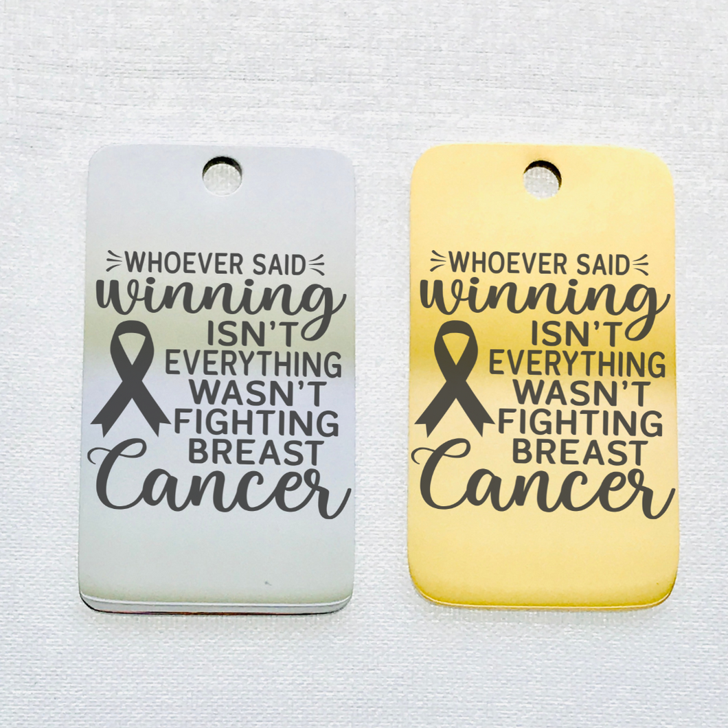 FIGHTING BREAST CANCER STAINLESS STEEL CHARM