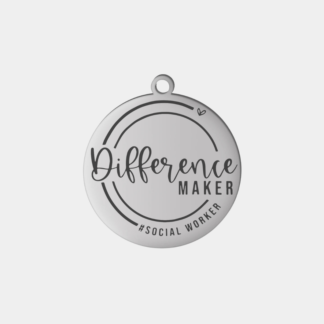 #SOCIALWORKER STAINLESS STEEL CHARM