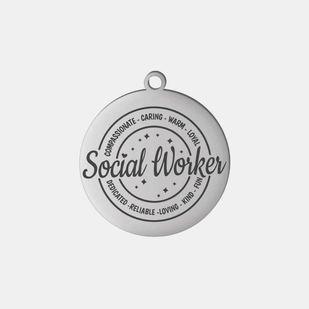 COMPASSIONATE SOCIAL WORKER STAINLESS STEEL CHARM