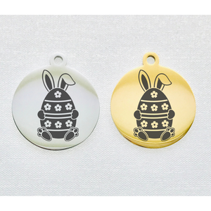 EASTER EGG BUNNY STAINLESS STEEL CHARM