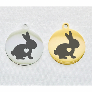 BUNNY HEART ICON STAINLESS STEEL CHARM