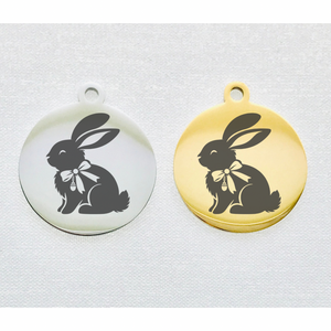 BUNNY BOW STAINLESS STEEL CHARM