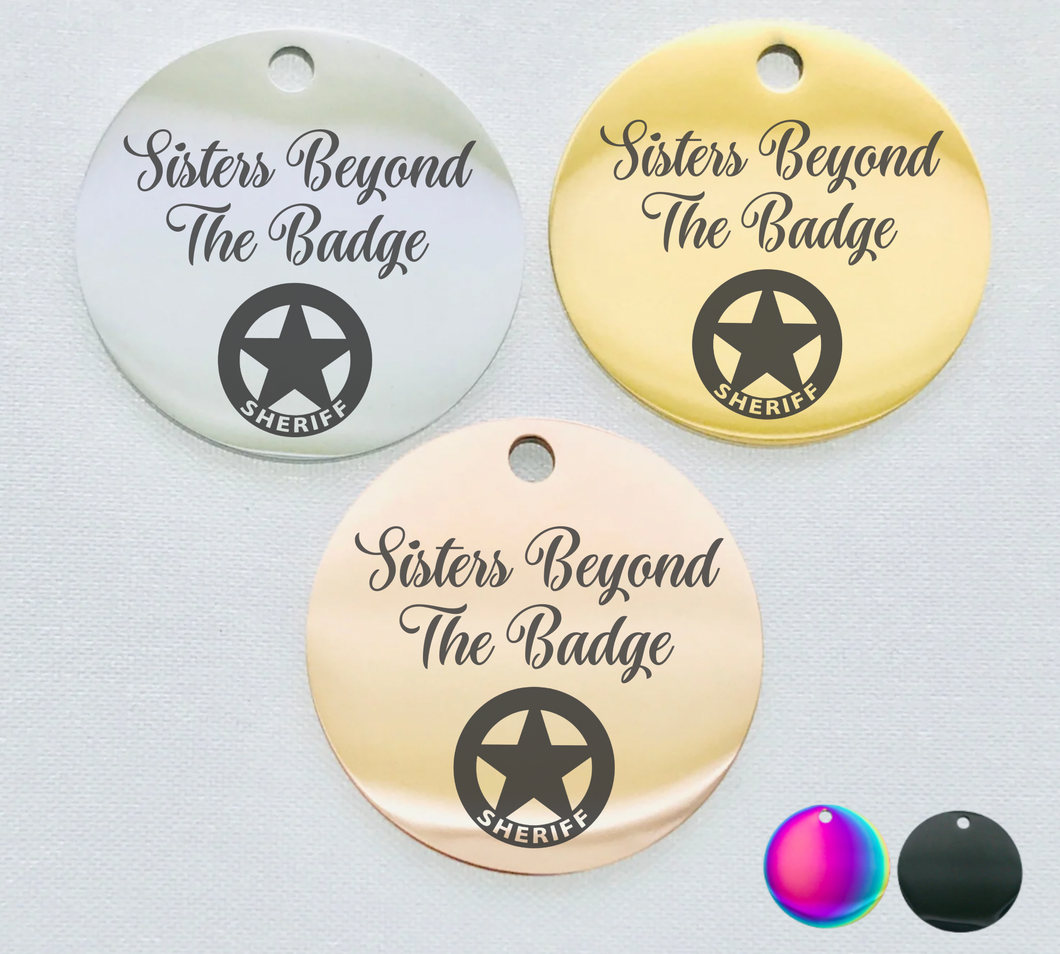 SISTERS BEYOND THE BADGE SHERIFF STAINLESS STEEL CHARM