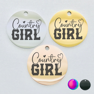 COUNTRY GIRL STAINLESS STEEL CHARM