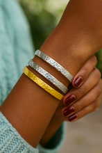 Load image into Gallery viewer, Hammered Texture Stainless Steel Bangle Bracelet
