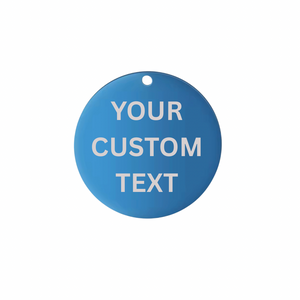 Custom Blue 25mm Round Stainless Steel Charm