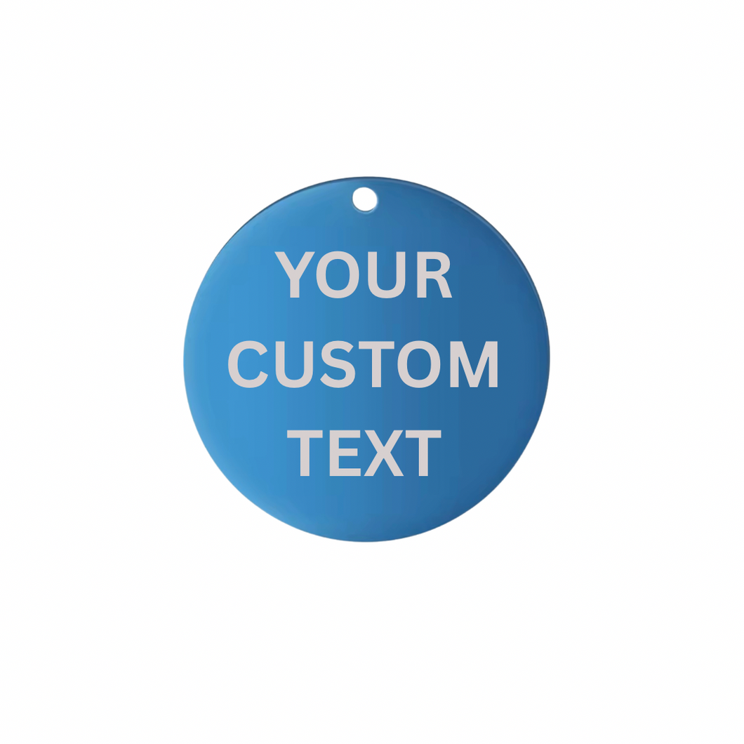 Custom Blue 25mm Round Stainless Steel Charm