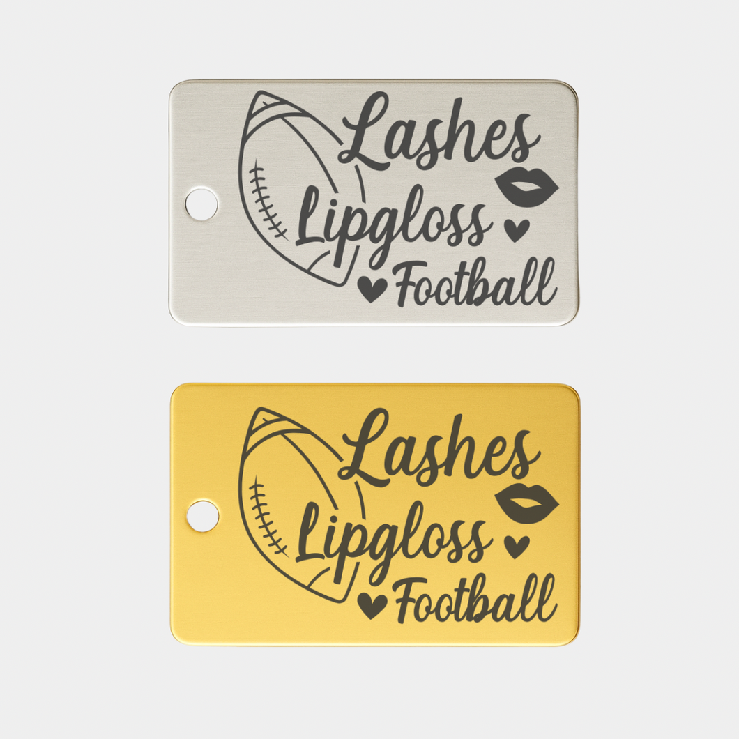 LASHES LIPGLOSS FOOTBALL STAINLESS STEEL CHARM
