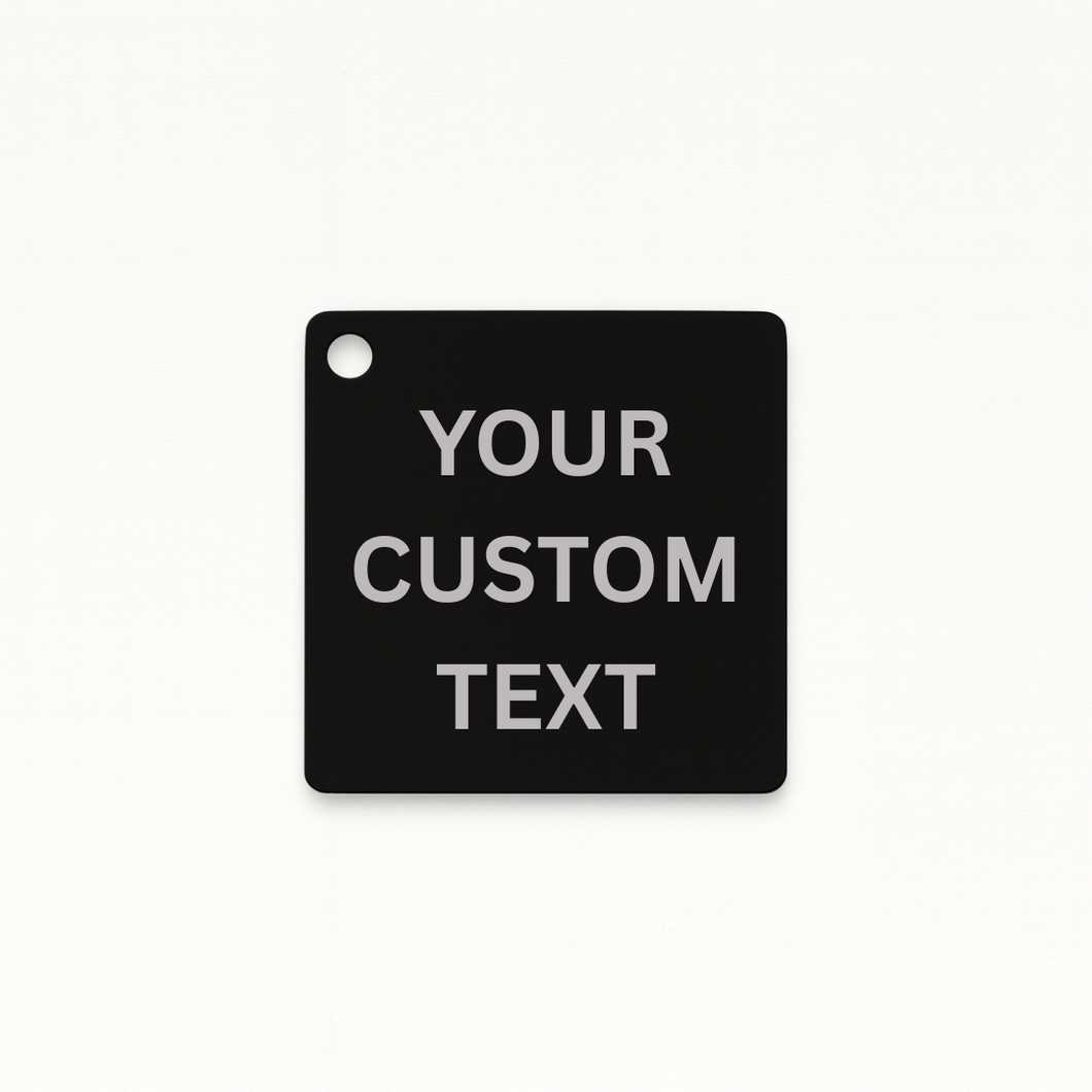 Custom 22mm Square (Corner Hole) Stainless Steel Charm