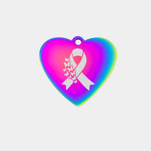 BUTTERFLY CANCER RIBBON STAINLESS STEEL CHARM