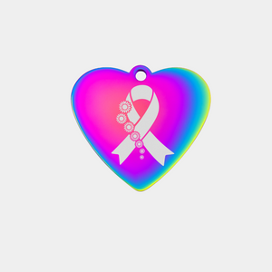 FLOWER CANCER RIBBON STAINLESS STEEL CHARM