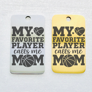 FAVORITE PLAYER CALLS ME MOM STAINLESS STEEL CHARM