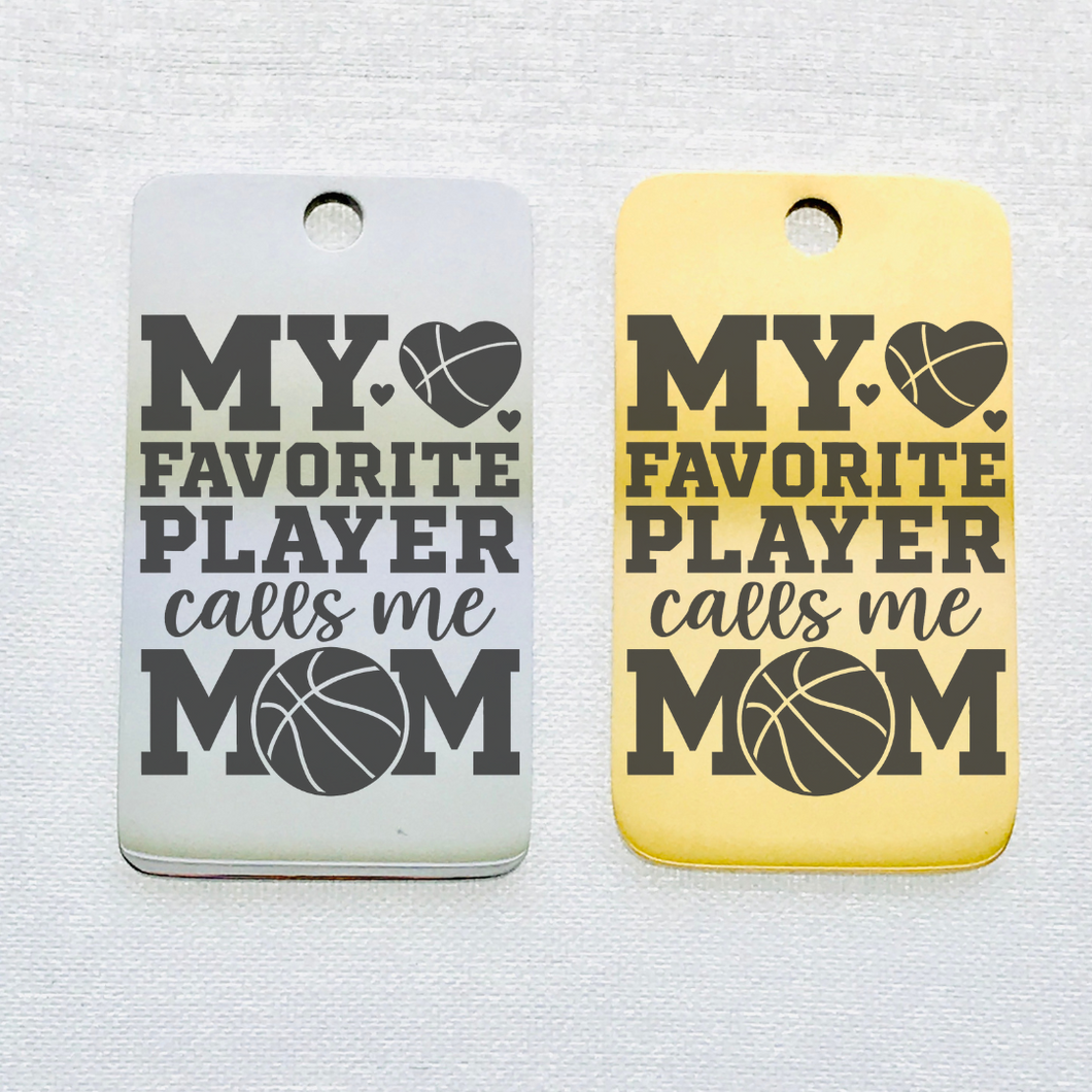 FAVORITE PLAYER CALLS ME MOM STAINLESS STEEL CHARM