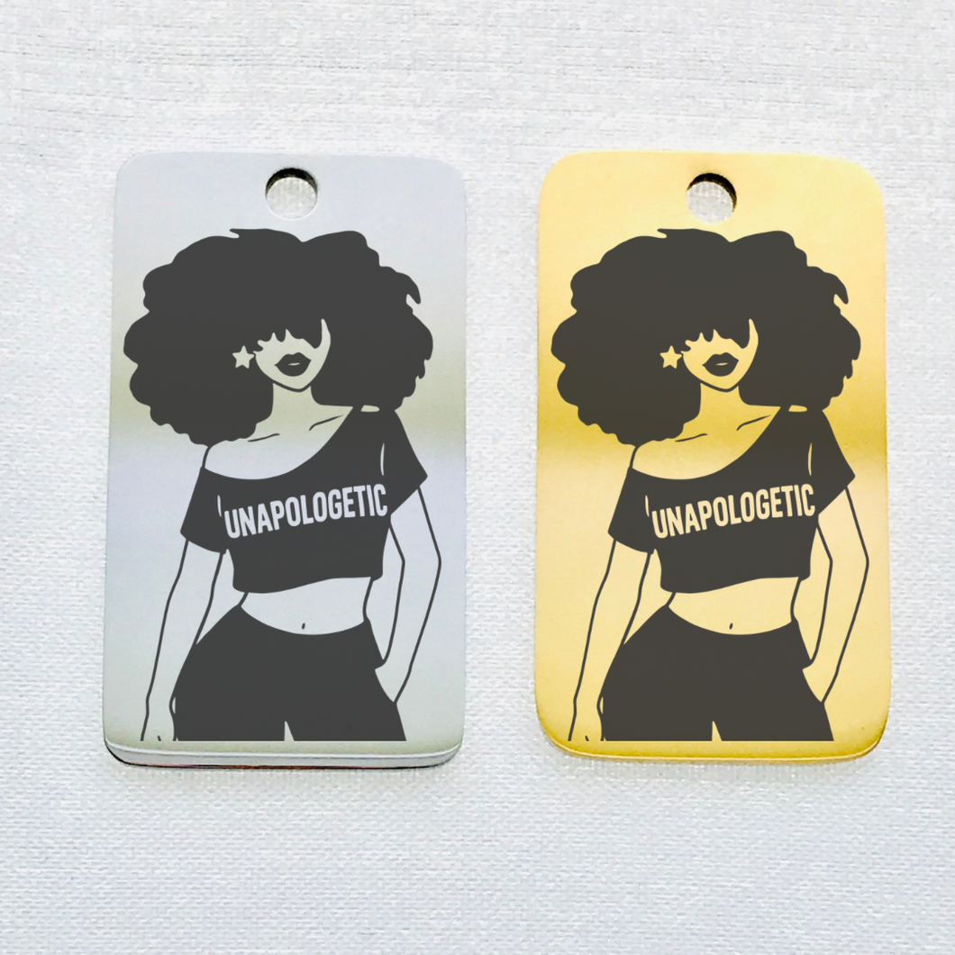UNAPOLOGETIC TEE STAINLESS STEEL CHARM