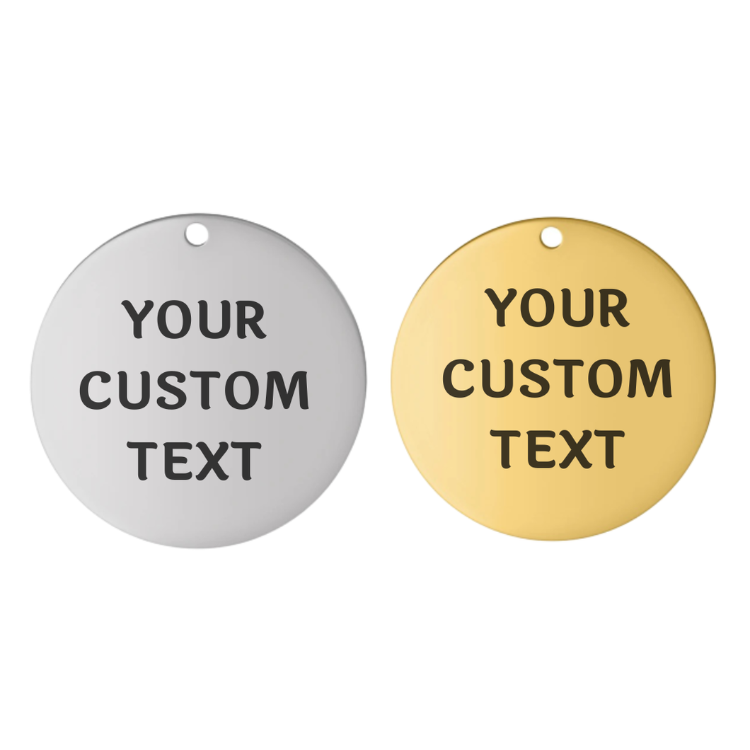 Custom 25mm Round Stainless Steel Charm