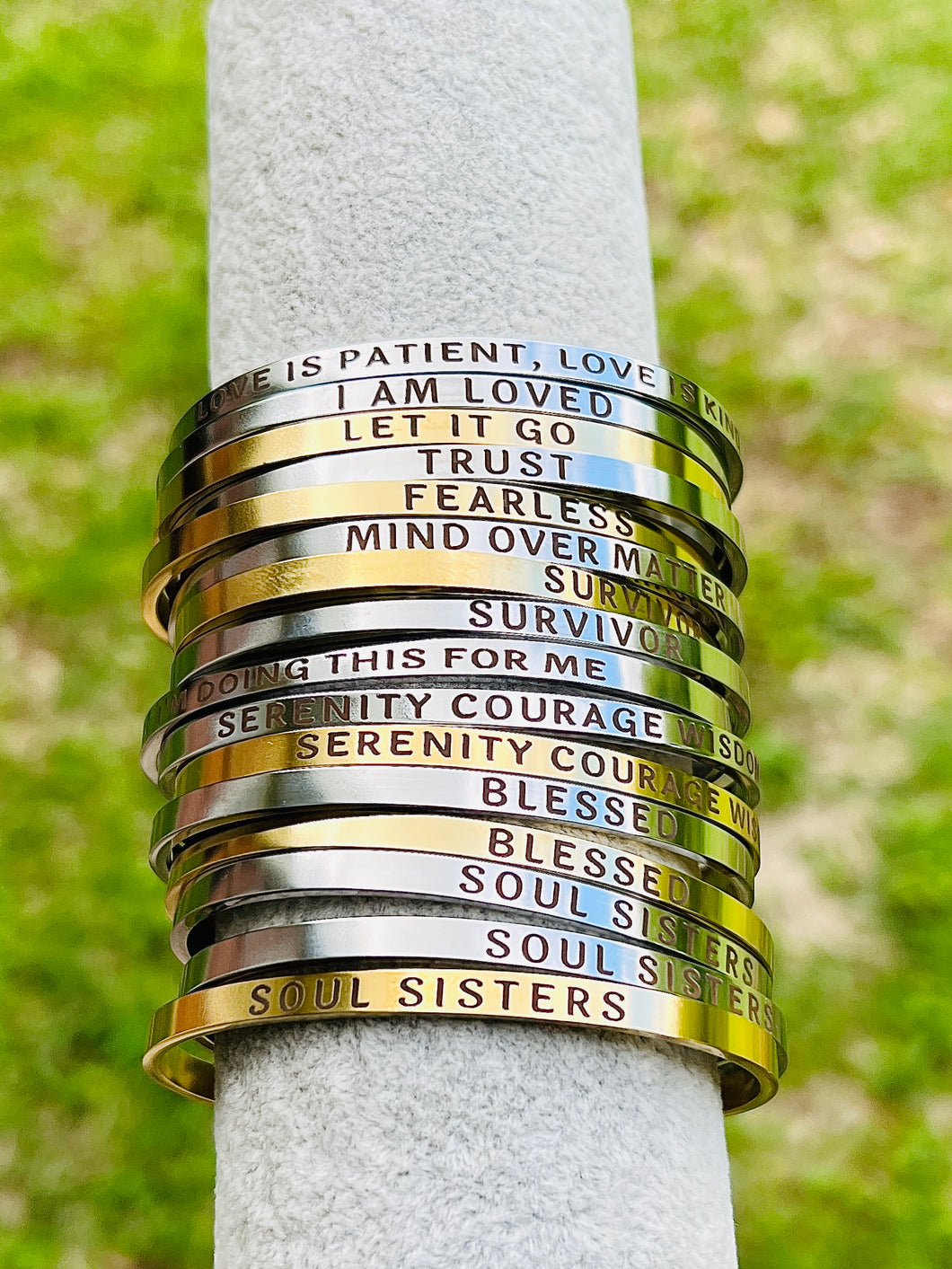 INSPIRATIONAL BANGLE BRACELET STAINLESS STEEL