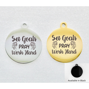 SET GOALS STAINLESS STEEL CHARM