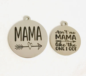 MAMA - MOMMY & ME STAINLESS STEEL CHARMS