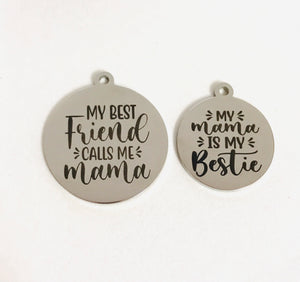 BESTIES MOMMY & ME STAINLESS STEEL CHARMS