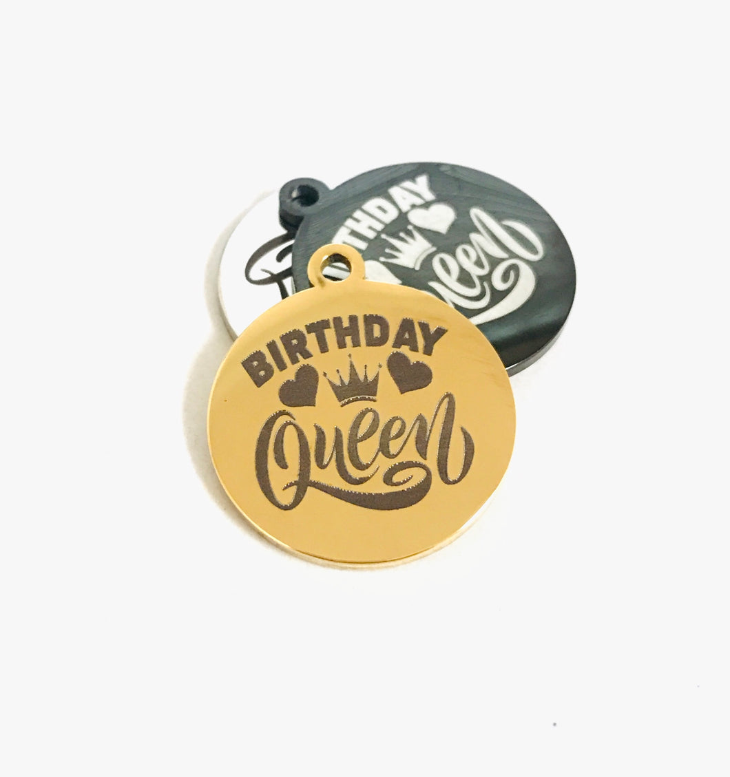 BIRTHDAY QUEEN STAINLESS STEEL CHARM