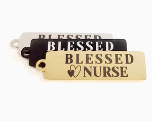 BLESSED NURSE STAINLESS STEEL CHARM