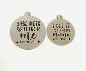 GOT IT FROM MAMA - MOMMY & ME STAINLESS STEEL CHARMS