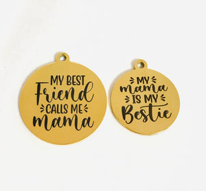 BESTIES MOMMY & ME STAINLESS STEEL CHARMS