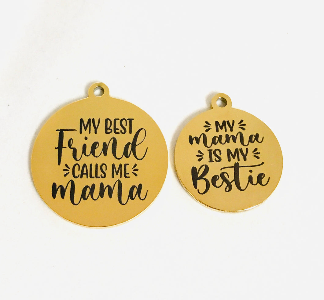 BESTIES MOMMY & ME STAINLESS STEEL CHARMS