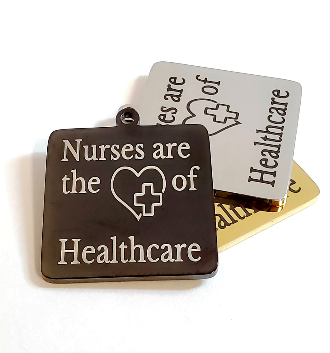 HEART OF HEALTHCARE STAINLESS STEEL CHARM