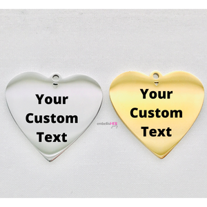 Custom Text - Heart Charm