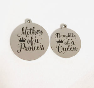 QUEEN & PRINCESS - MOMMY & ME STAINLESS STEEL CHARMS