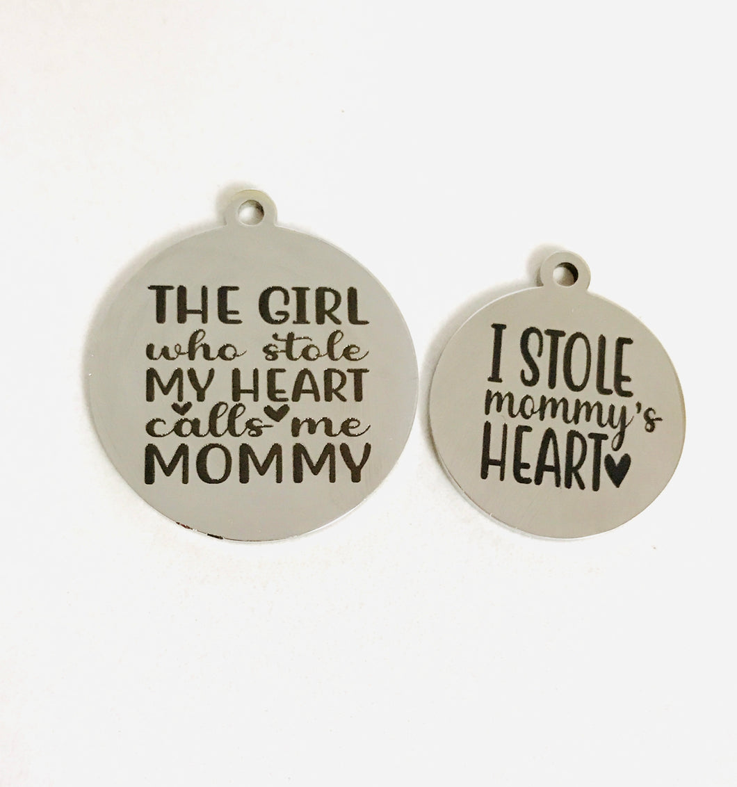 STOLEN HEARTS - MOMMY & ME STAINLESS STEEL CHARMS