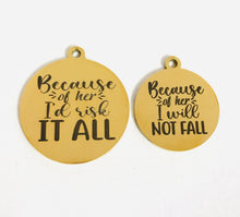 Load image into Gallery viewer, RISK IT ALL - MOMMY &amp; ME STAINLESS STEEL CHARMS
