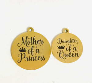 QUEEN & PRINCESS - MOMMY & ME STAINLESS STEEL CHARMS