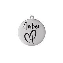 Load image into Gallery viewer, CROSS &amp; HEART W/ NAME (20mm) CHARM
