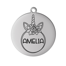 Load image into Gallery viewer, UNICORN W/ NAME (20mm) CHARM
